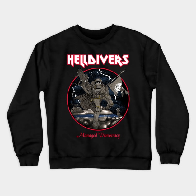 Heavy Metal Helldivers 2 Crewneck Sweatshirt by technofaze